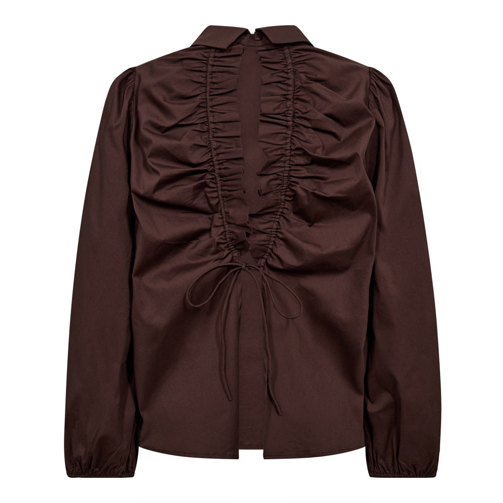 SannaCC Drawstring Blouse  Dark Brown
