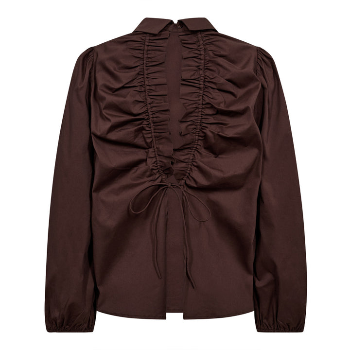 SannaCC Drawstring Blouse  Dark Brown