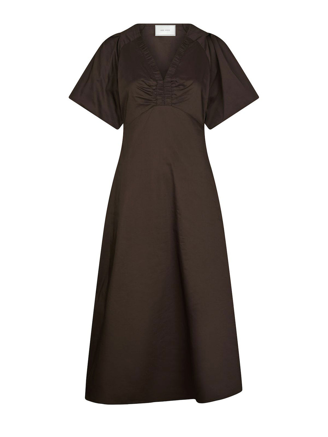 Illana Poplin Dress  Chocolate Brown