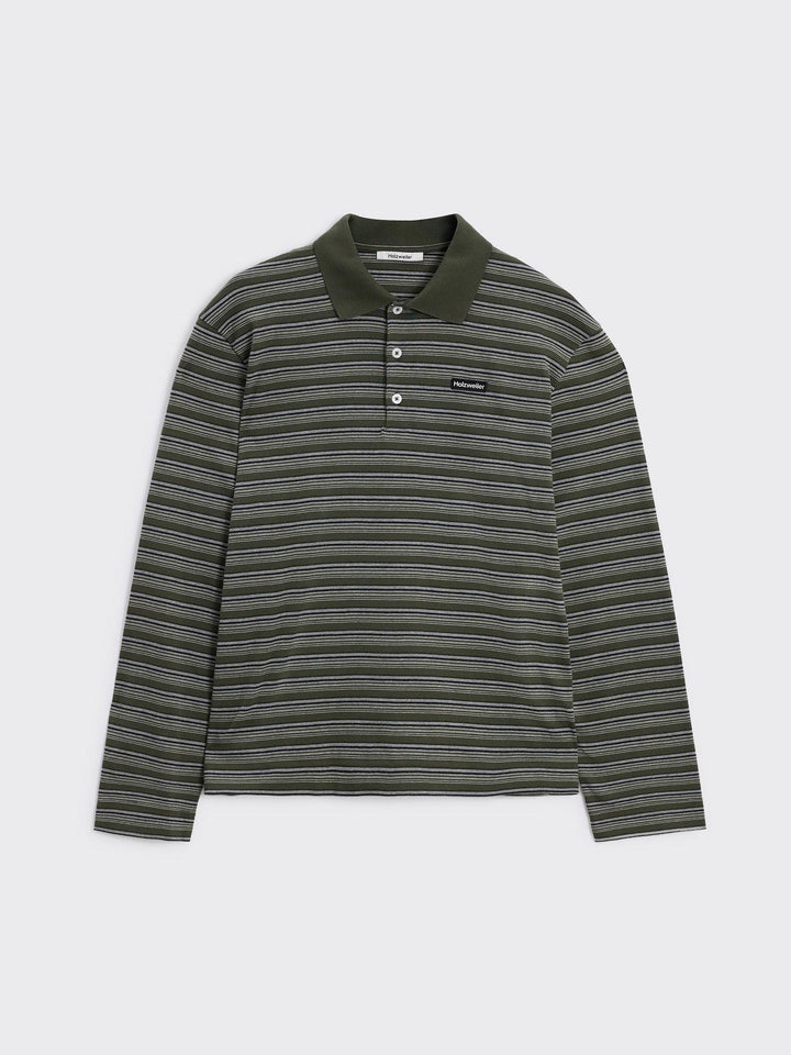 Sonny Long-Sleeve Polo  Green Stripe