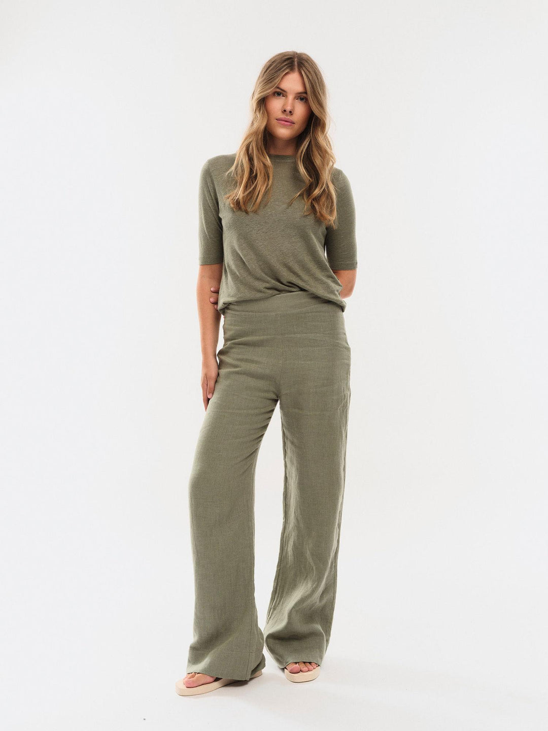 Karina Linen Tee  Green