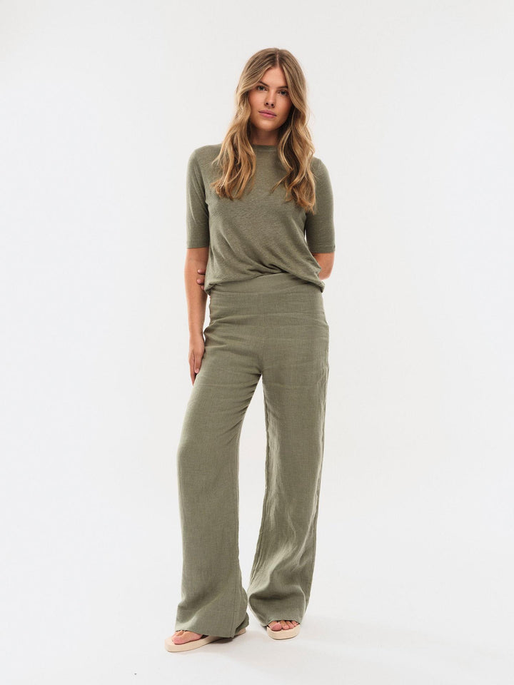 Karina Linen Tee  Green