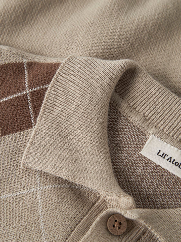 Nmmronan Ls Knit Polo Lil Lysegrå