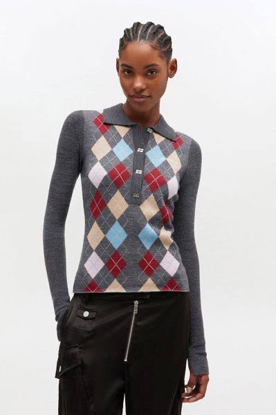 Fine merino jacquard polo  Paloma