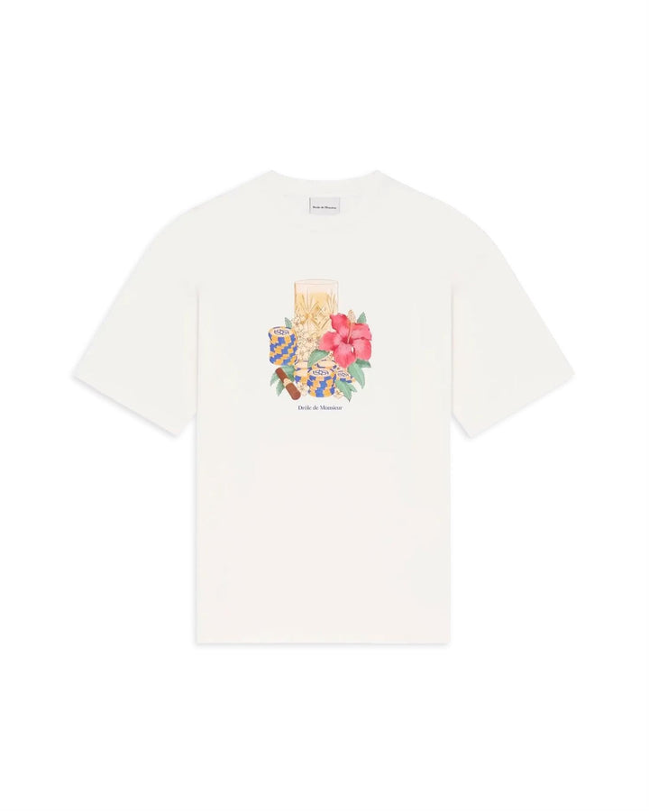 T-shirt Hibiscus Club  Off White