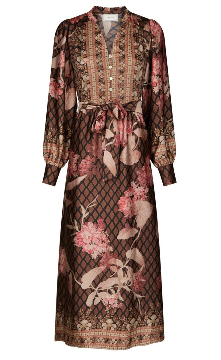 Nova Botanical Border Dress  Black