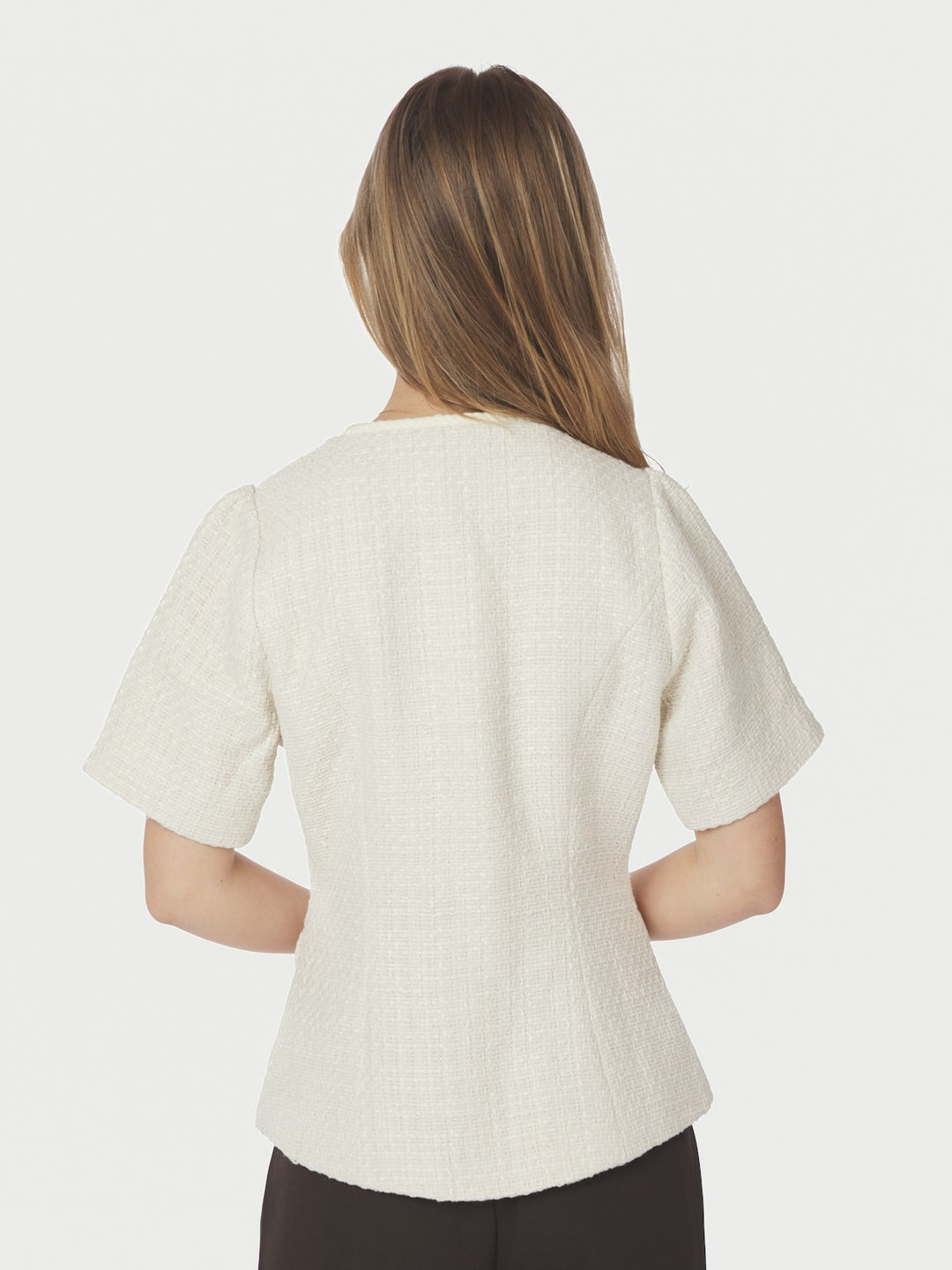 Faina Boucle Blouse  Off White
