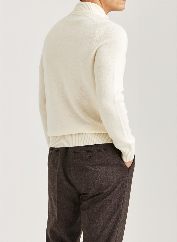 New Hertford Half Zip  Off White