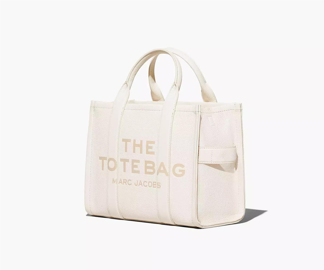 THE MEDIUM TOTE LEATHER  Cotton Silver