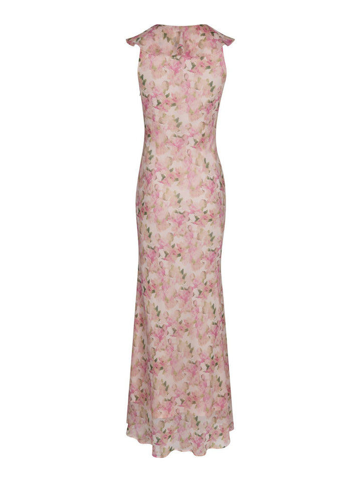 Zella Chiffon Print Dress  Dusty Pink