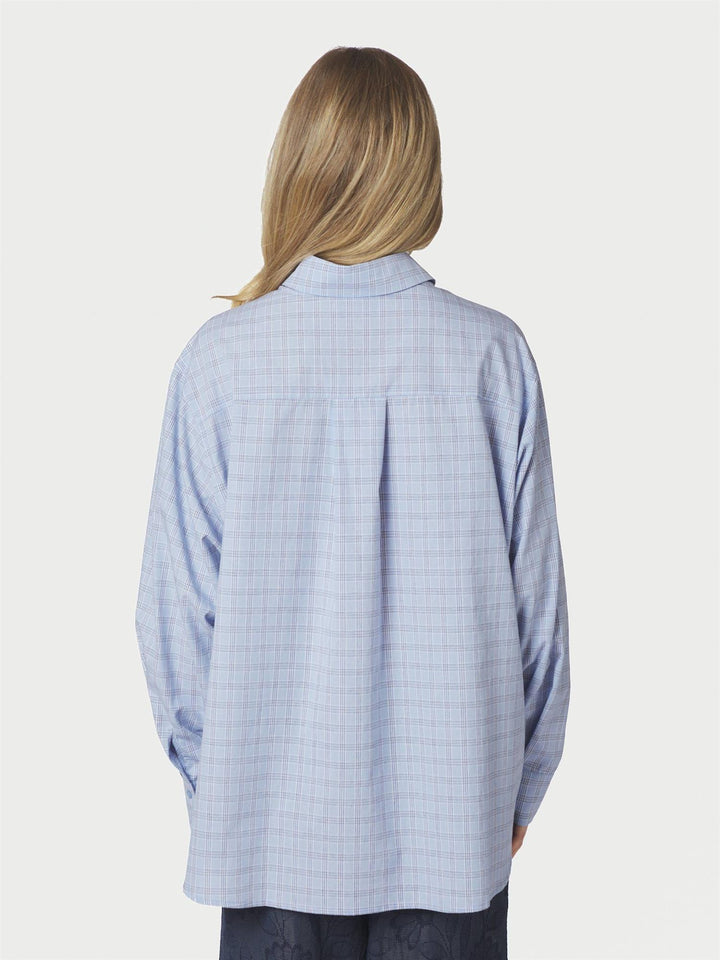 Dalma Triple Check Shirt  Light Blue