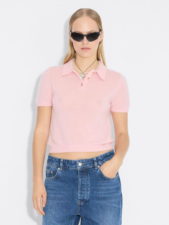 Cashmere Short Sleeve Polo 26-02  Pink