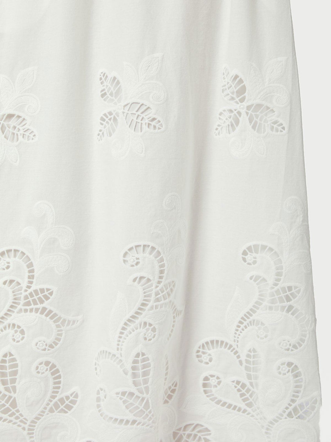 Yara Long Emb Skirt  White