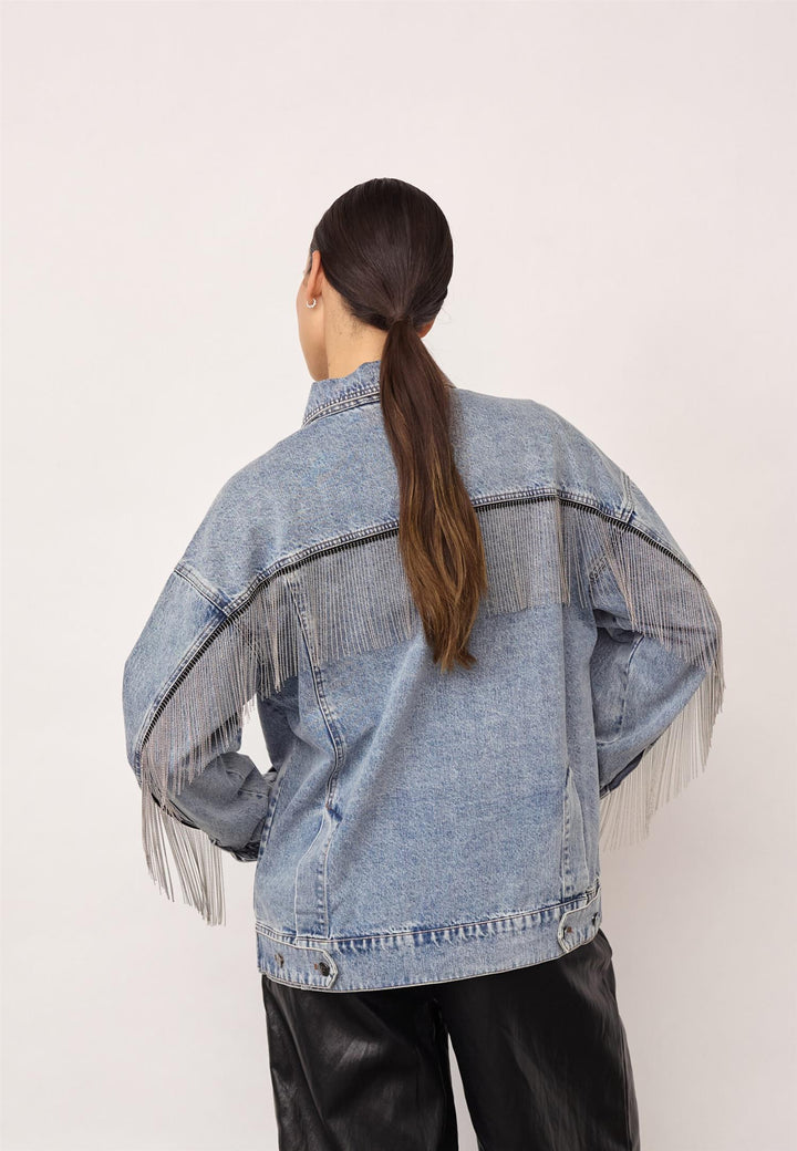 DeniseCC Denim Fringe Jacket  Bleach Denim