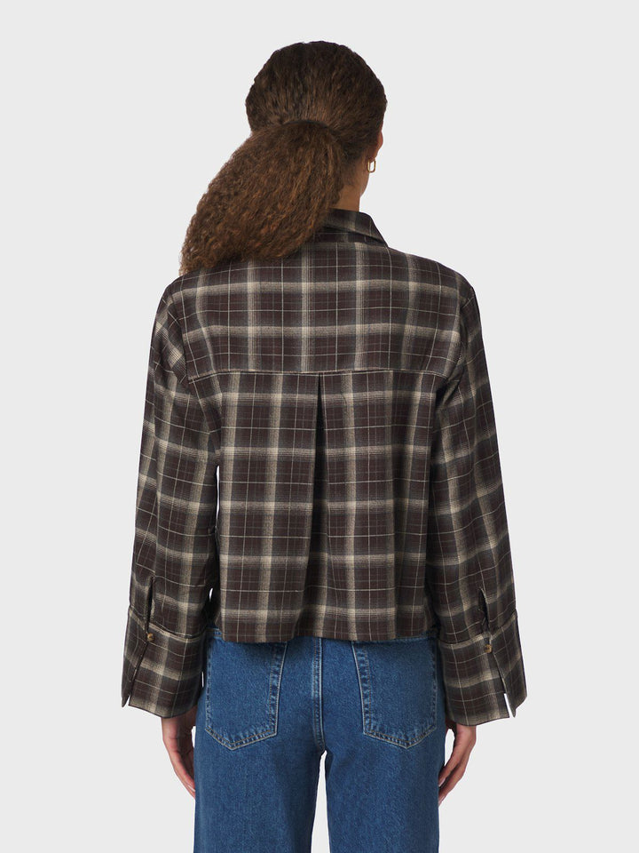 Jaylin Flannel Check Shirt Dark Brown