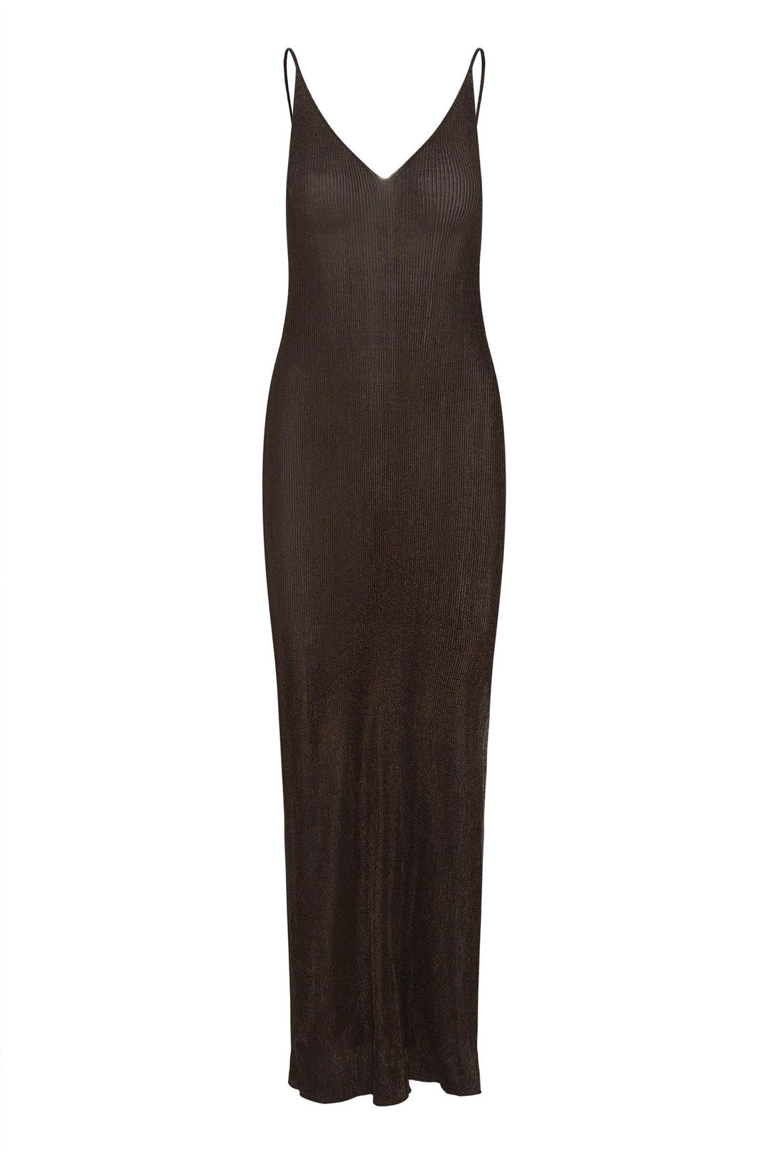 Silvi Singlet Dress  Deep Brown Metallic