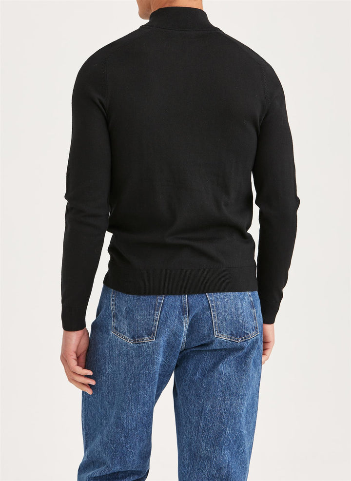 MERINO JOHN ZIP  Black