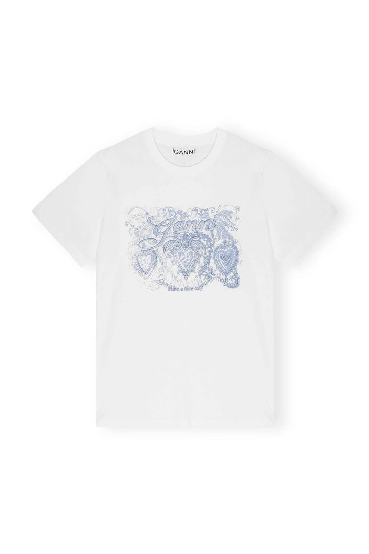 Basic Jersey Tattoo Lace Relaxed T-shirt  Bright White