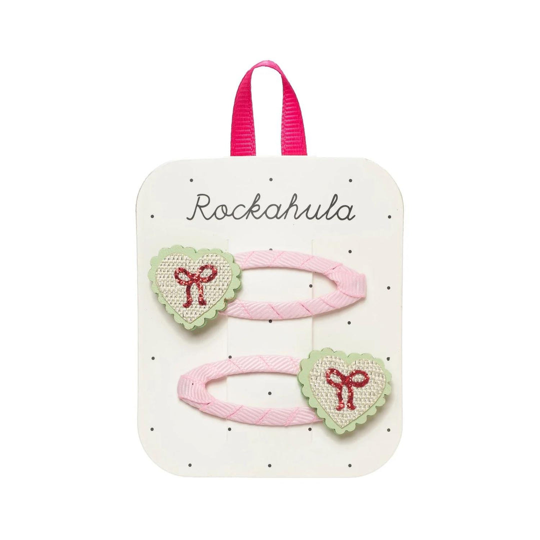 SWEET HEART BOW CLIPS  Pink