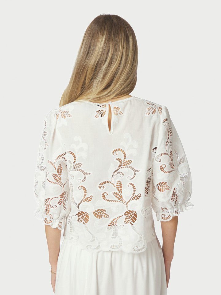 Fia Embroidery Blouse  White