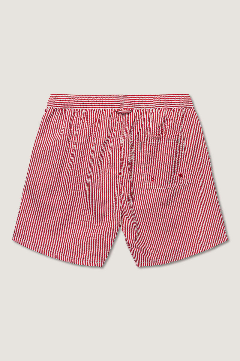 Seersucker Swimshort  Red/White