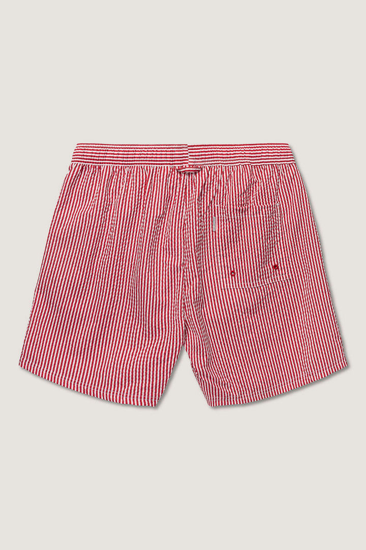 Seersucker Swimshort  Red/White