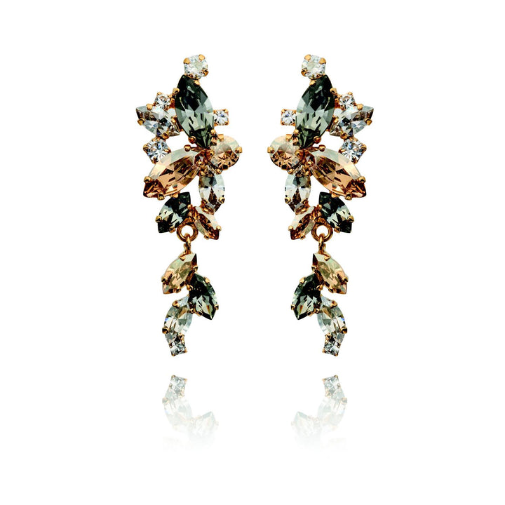 JANNICE EARRINGS GOLD  Black Golden Combo