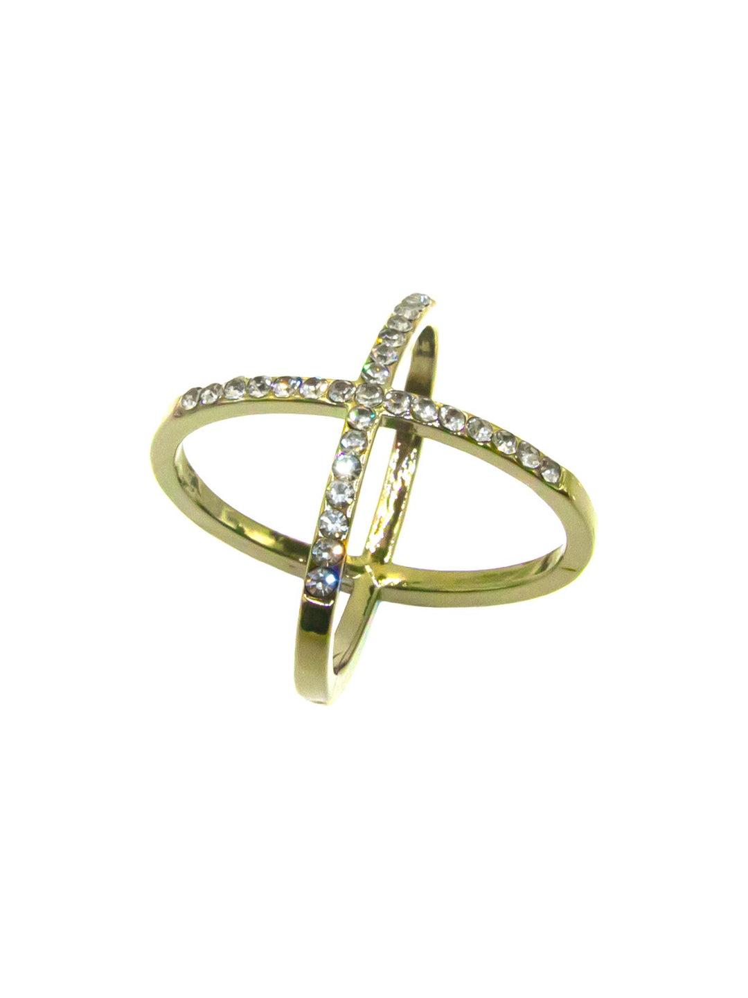 Skjerf ring m/strass  Gull