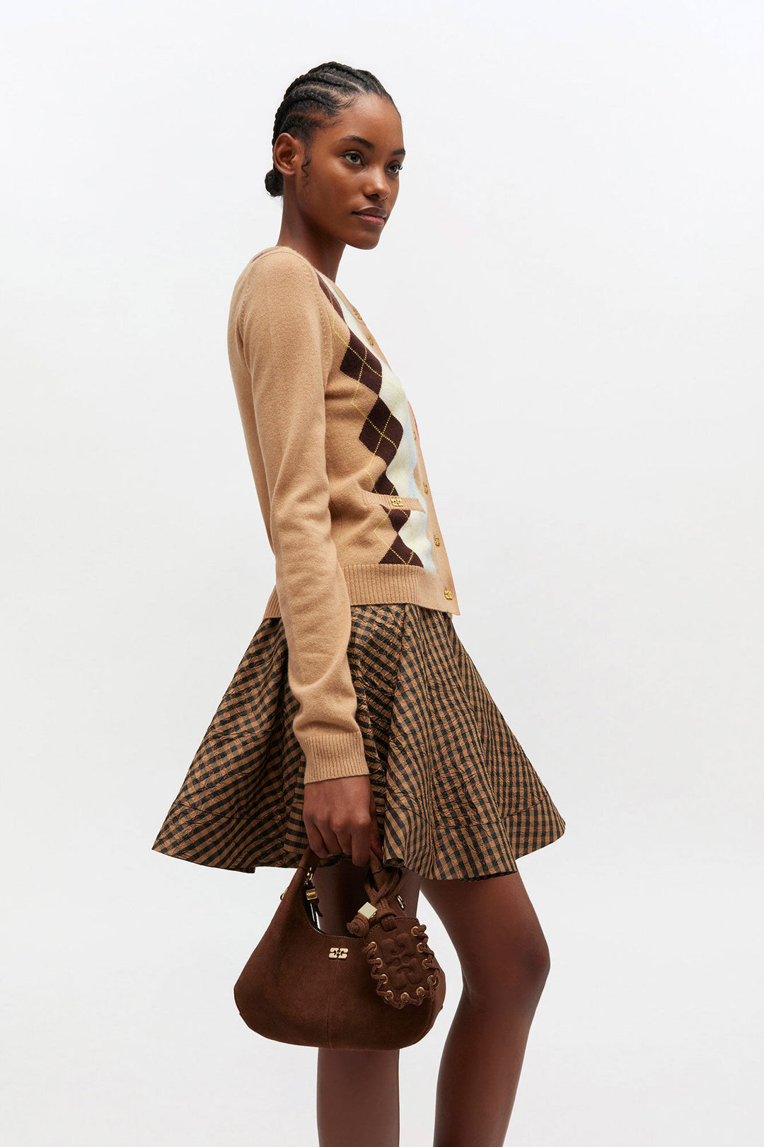 Hobo Mini Recycled Suede Pelinova  Chicory Coffee