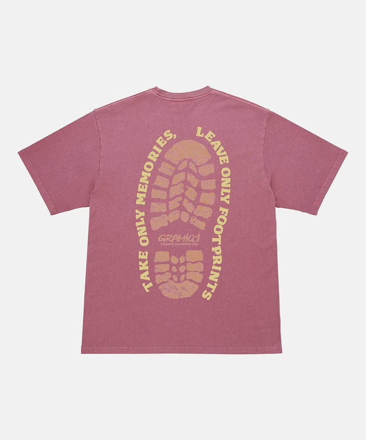 FOOTPRINTS TEE PIGMENT DYED  Red Pigment