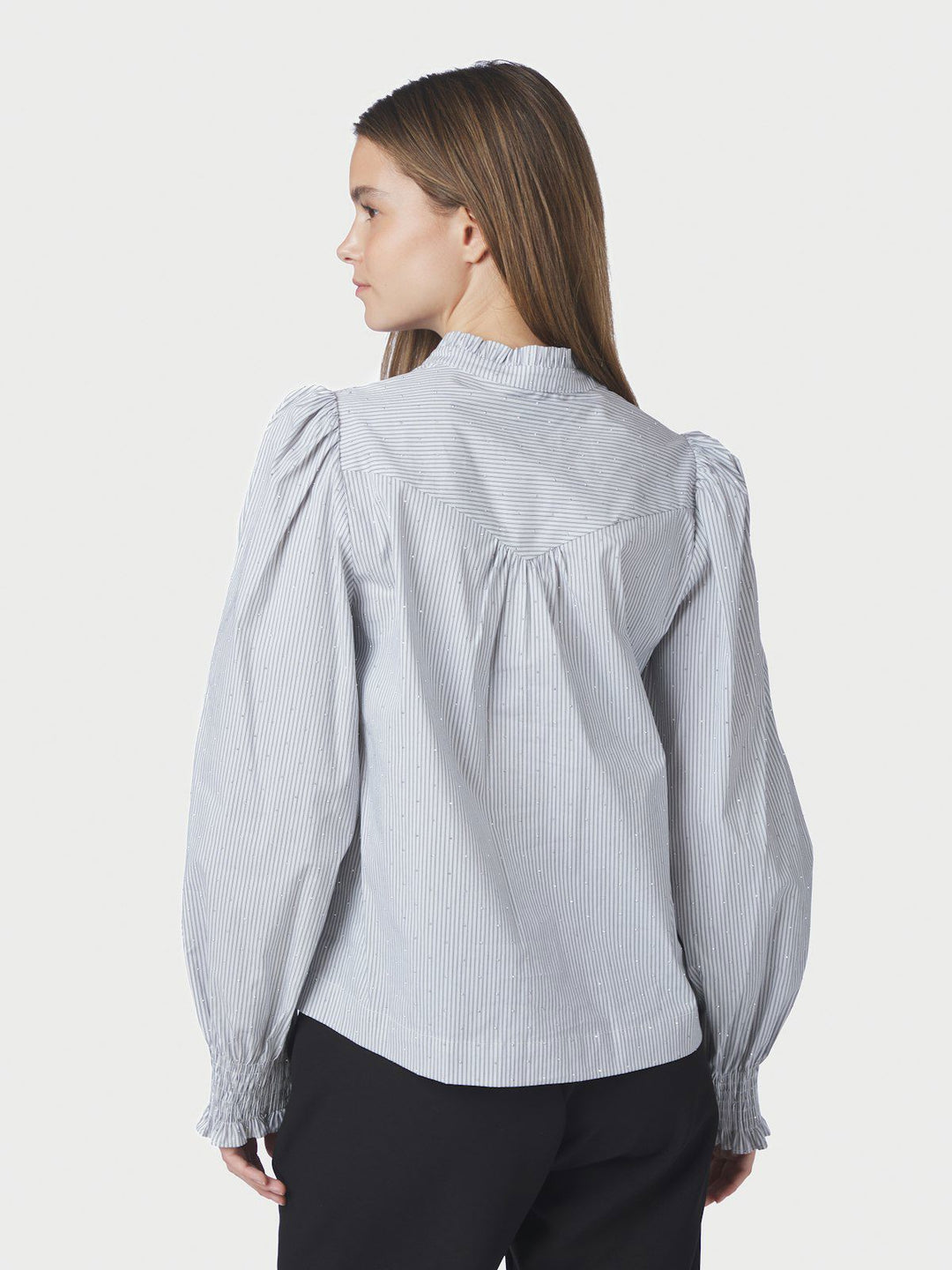 Astrida Stripe Stone Blouse  White