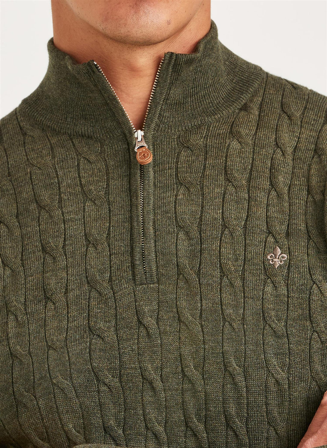 Merino Cable John Zip  Olive