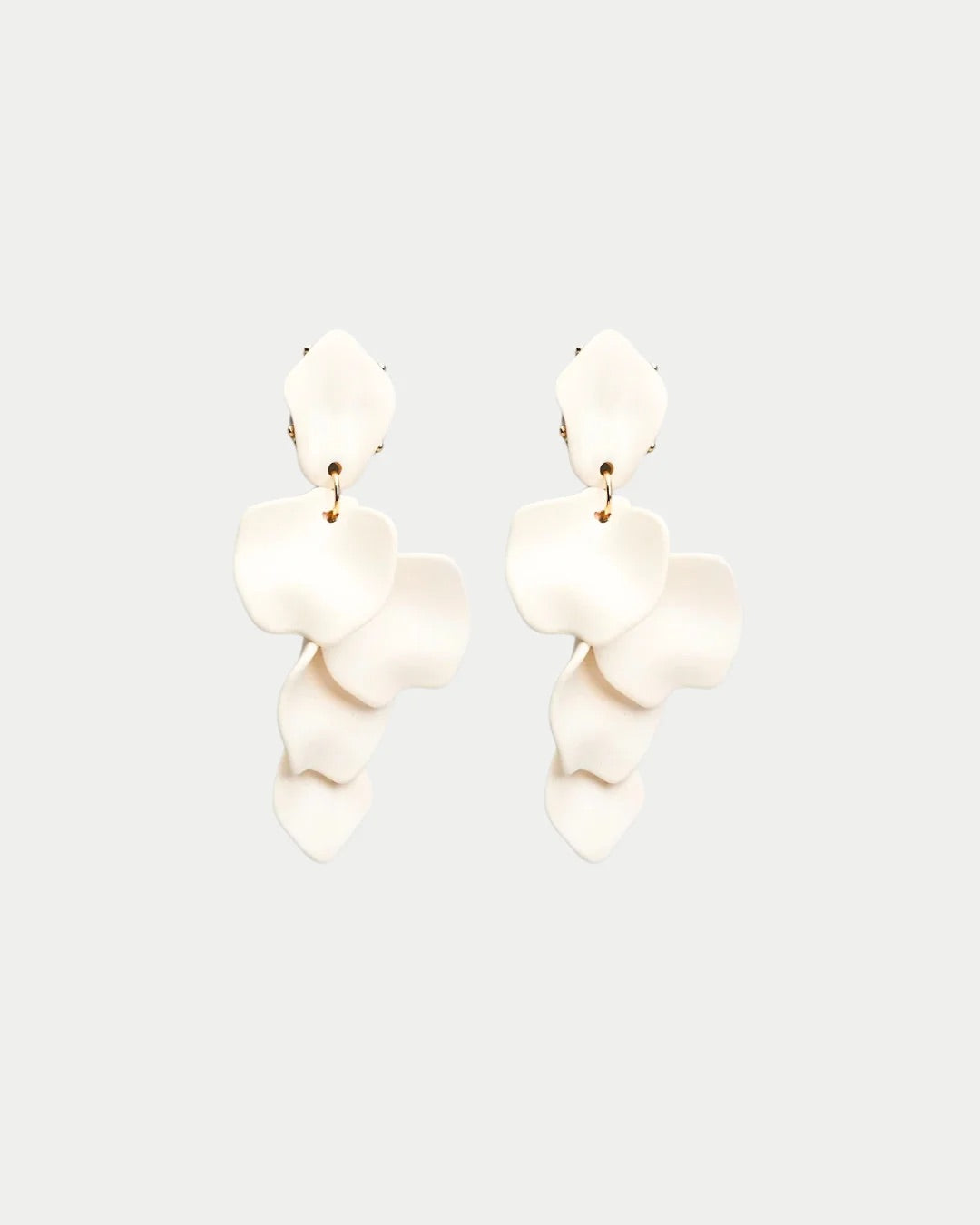 Leaf Earrings Matt  White