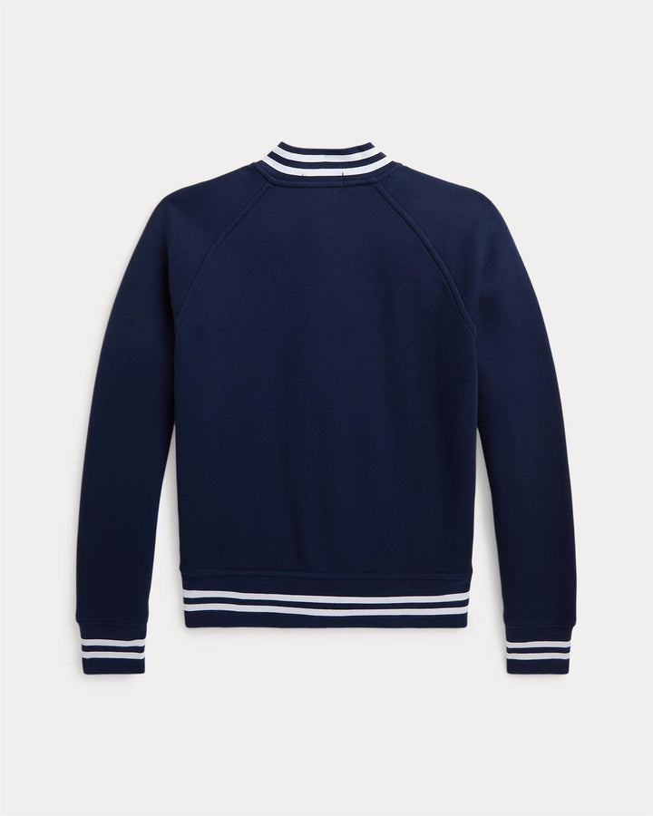 Fleece Baseball Jacket  Navy/Wht P