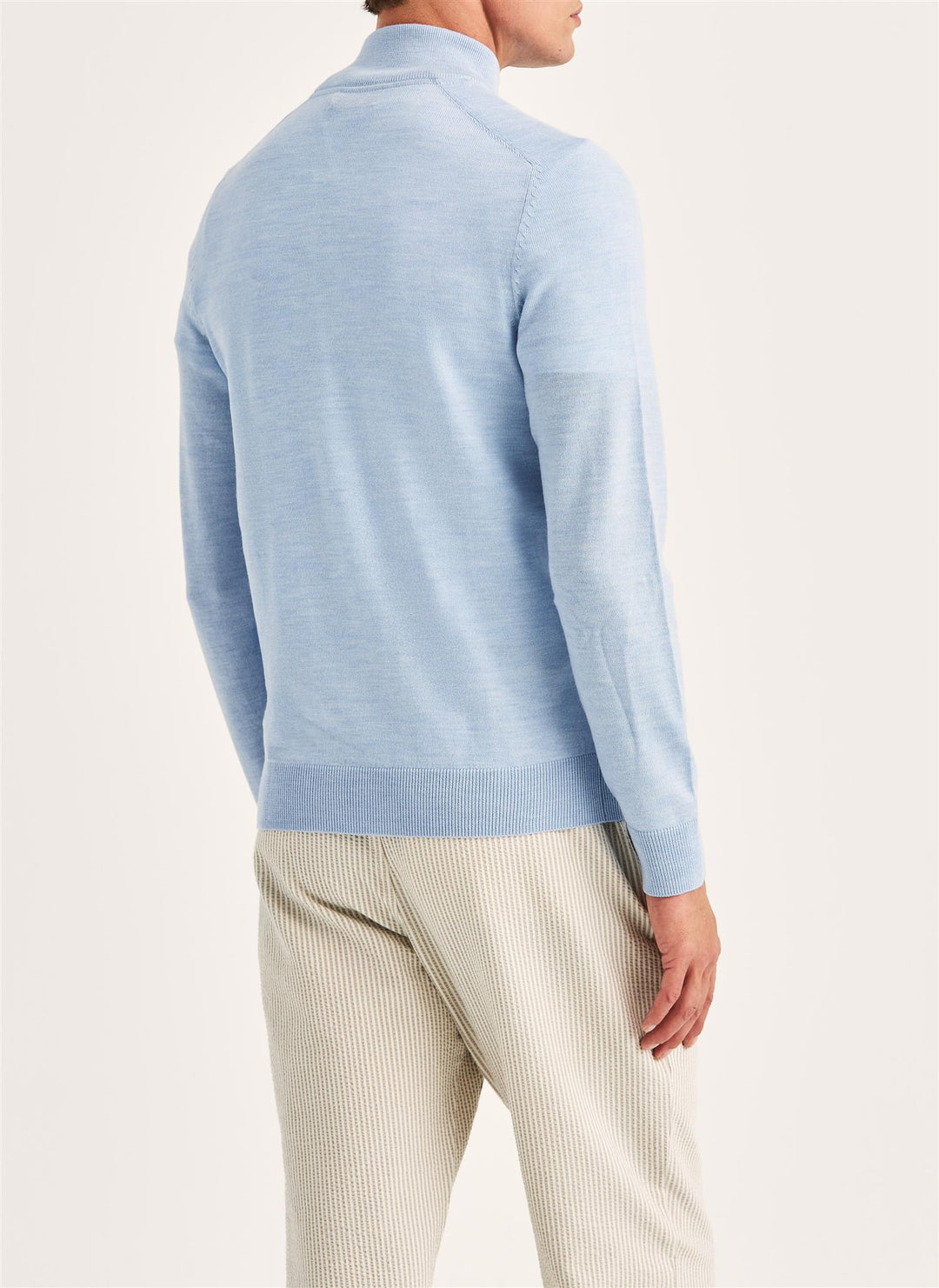 Merino John Zip  Light Blue