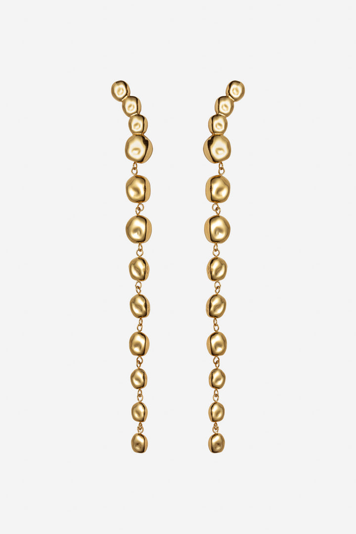 The Long Pebble Earrings  Gold