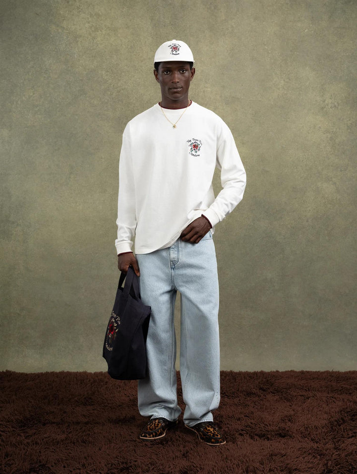 T-Shirt Manches Longues Slogan Rose  Off White