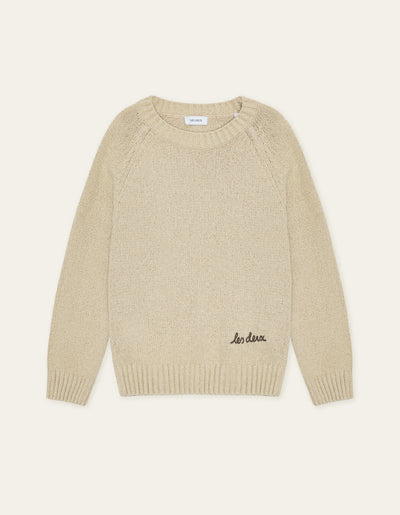 Brad Roundneck Knit KIDS  Oyster Gray White