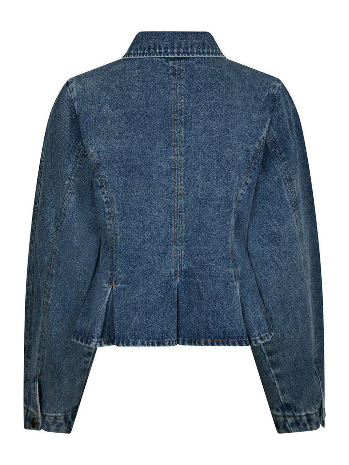 Rivora Denim Peplum Jacket  Blue