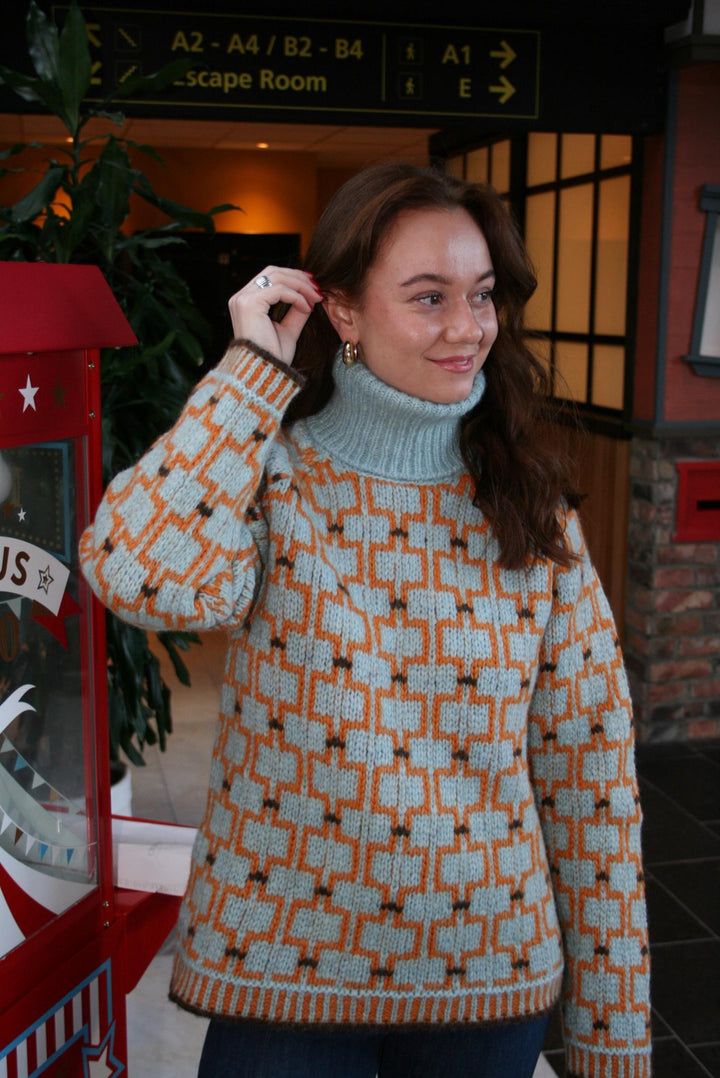 Norwegian Wool Turtleneck 25-04  Blue Mix