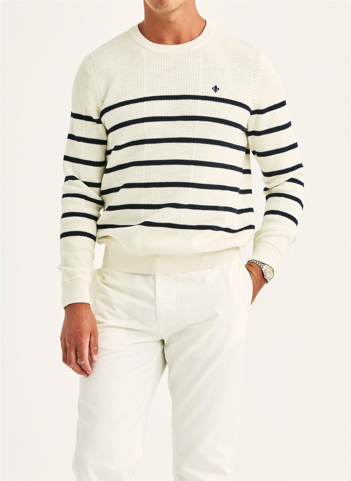 Benedict Striped Oneck  Off White