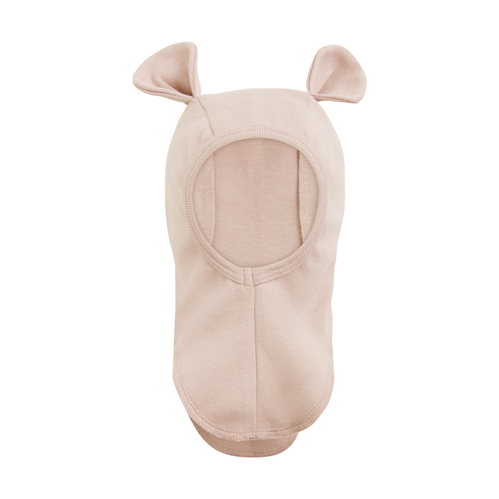 Balaclava Ears Cotton Rib  Peach Blush