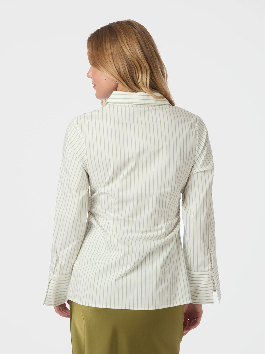 Caroli Stripe Shirt  Dusty Green
