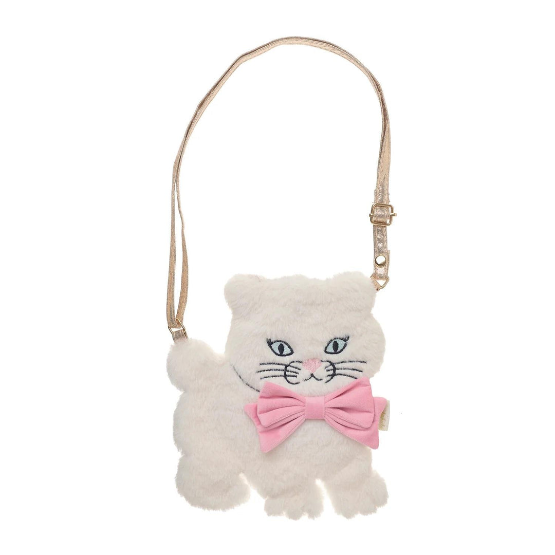 CUTE KITTEN FLUFFY BAG  White