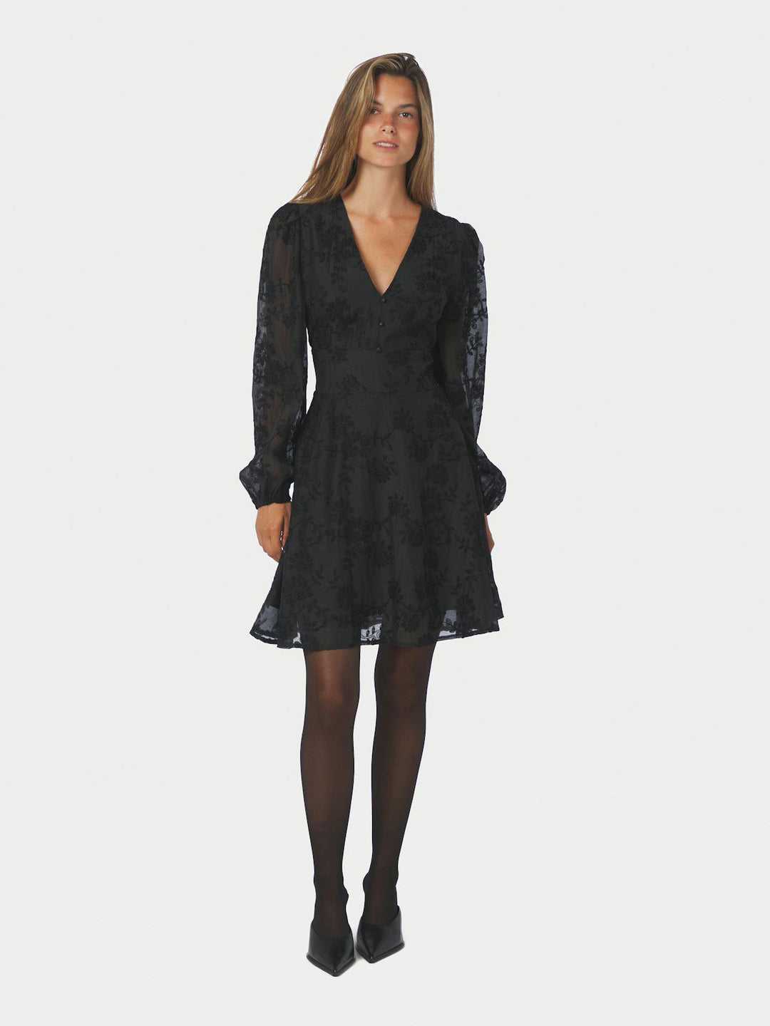 Milly Embroidery Dress Black