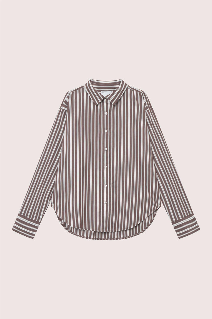 Alvi Oversized Shirt  Plum Stripe