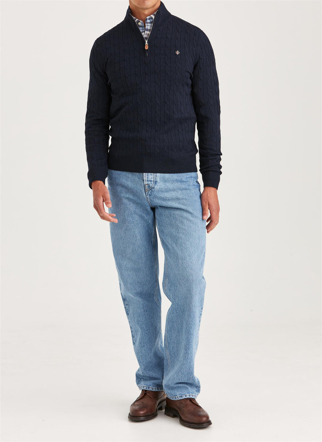 Merino Cable John Zip  Navy