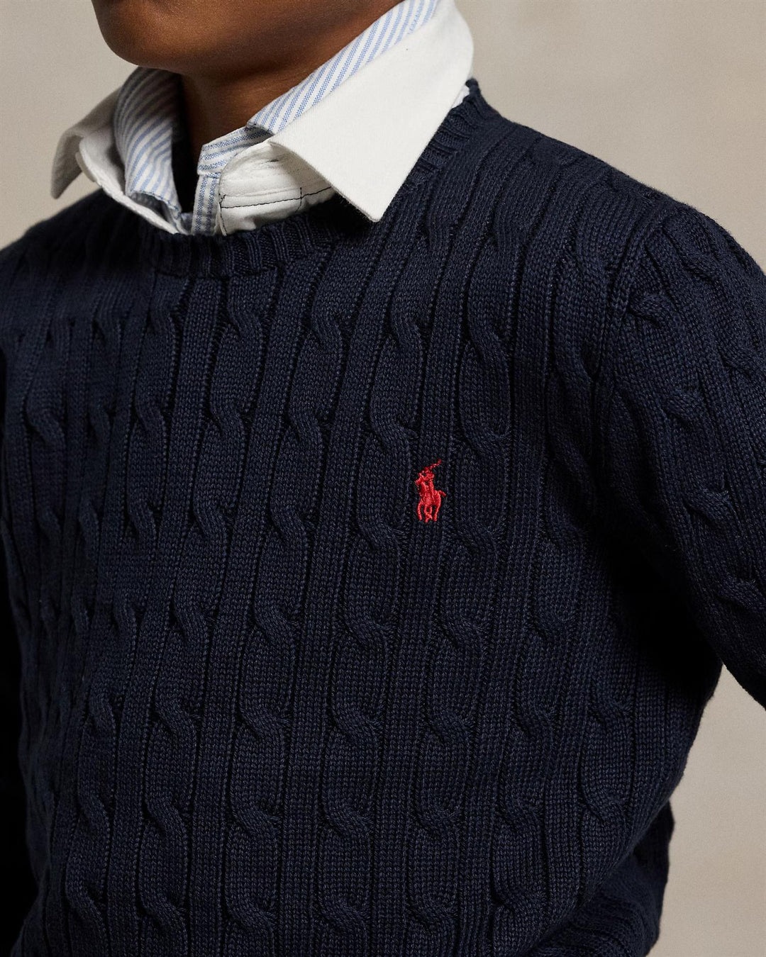 LS cable CN-Tops sweater  Navy