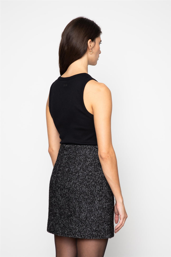 Alexandra Skirt  Black Herringbone