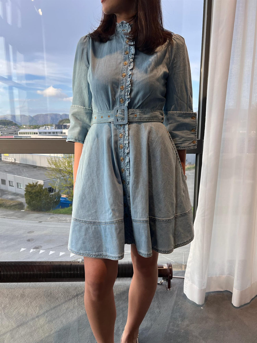 Denim Mini Dress  Light Blue